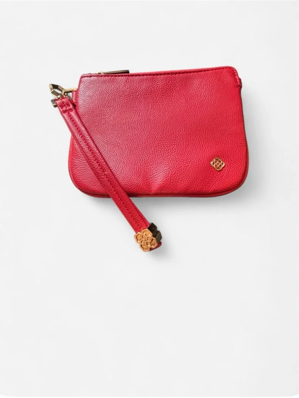Kendra Scott Red Leather Wristlet with Gold Logo